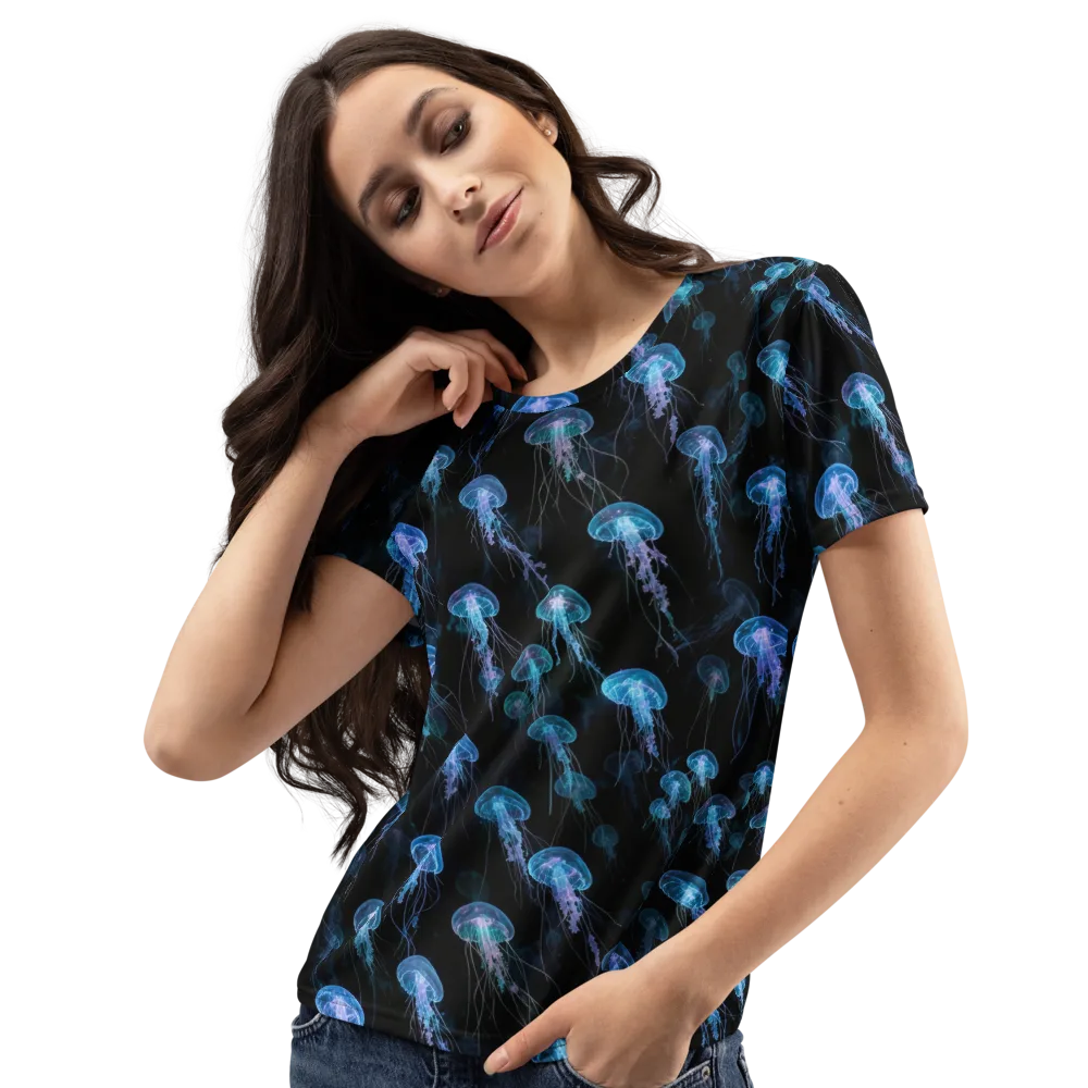 Deep Sea Reverie on Women's Crew Neck T-Shirt — Left Front
