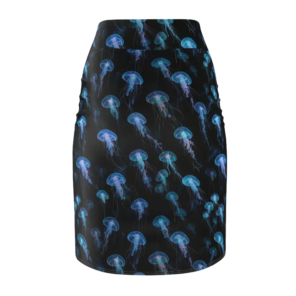 Deep Sea Reverie on Pencil Skirt — Back