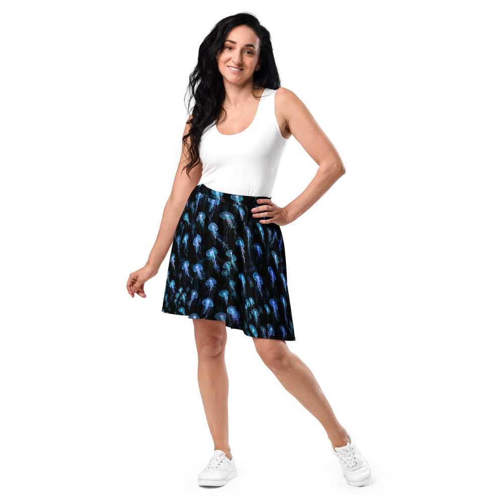 Deep Sea Reverie on Skater Skirt — Front