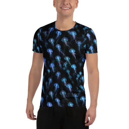 Deep Sea Reverie on a Men's Athletic T-Shirt