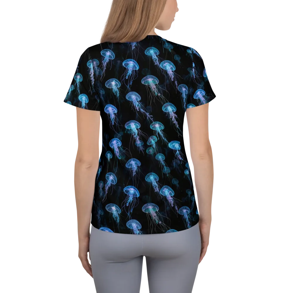 Deep Sea Reverie on Women's Athletic T-Shirt — Back