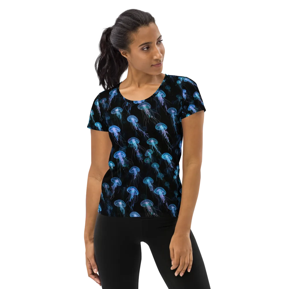 Deep Sea Reverie on Women's Athletic T-Shirt — Front