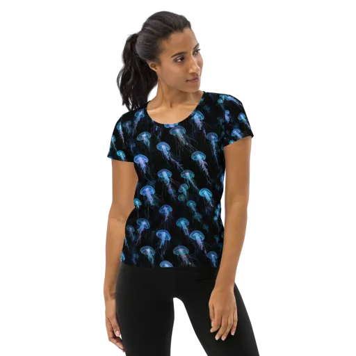 Deep Sea Reverie on a Women's Athletic T-Shirt