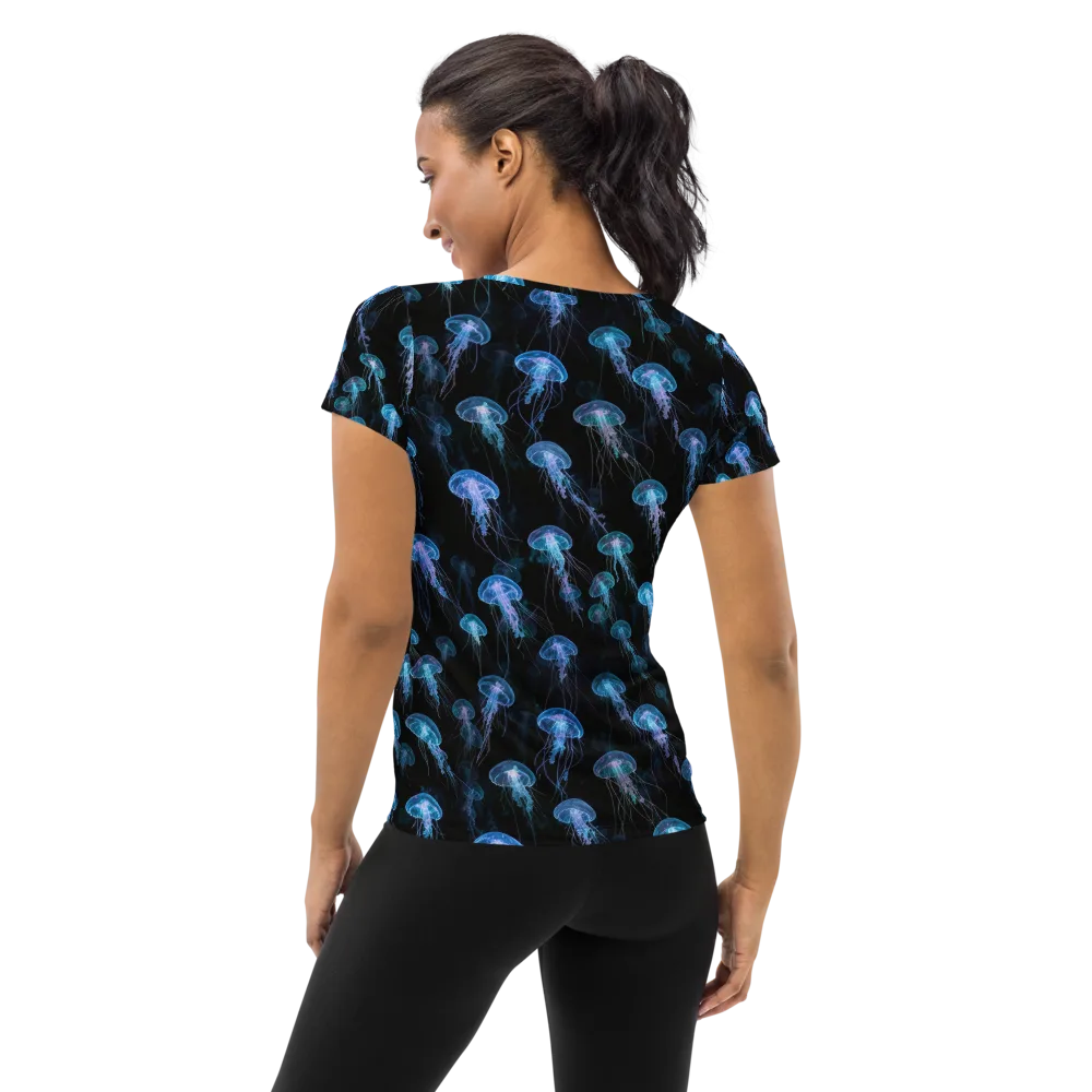Deep Sea Reverie on Women's Athletic T-Shirt — Back