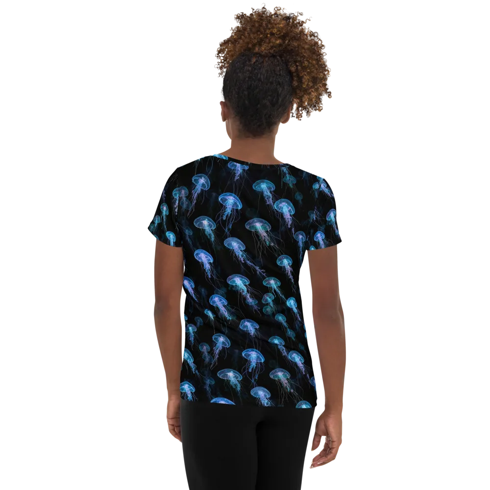 Deep Sea Reverie on Women's Athletic T-Shirt — Back