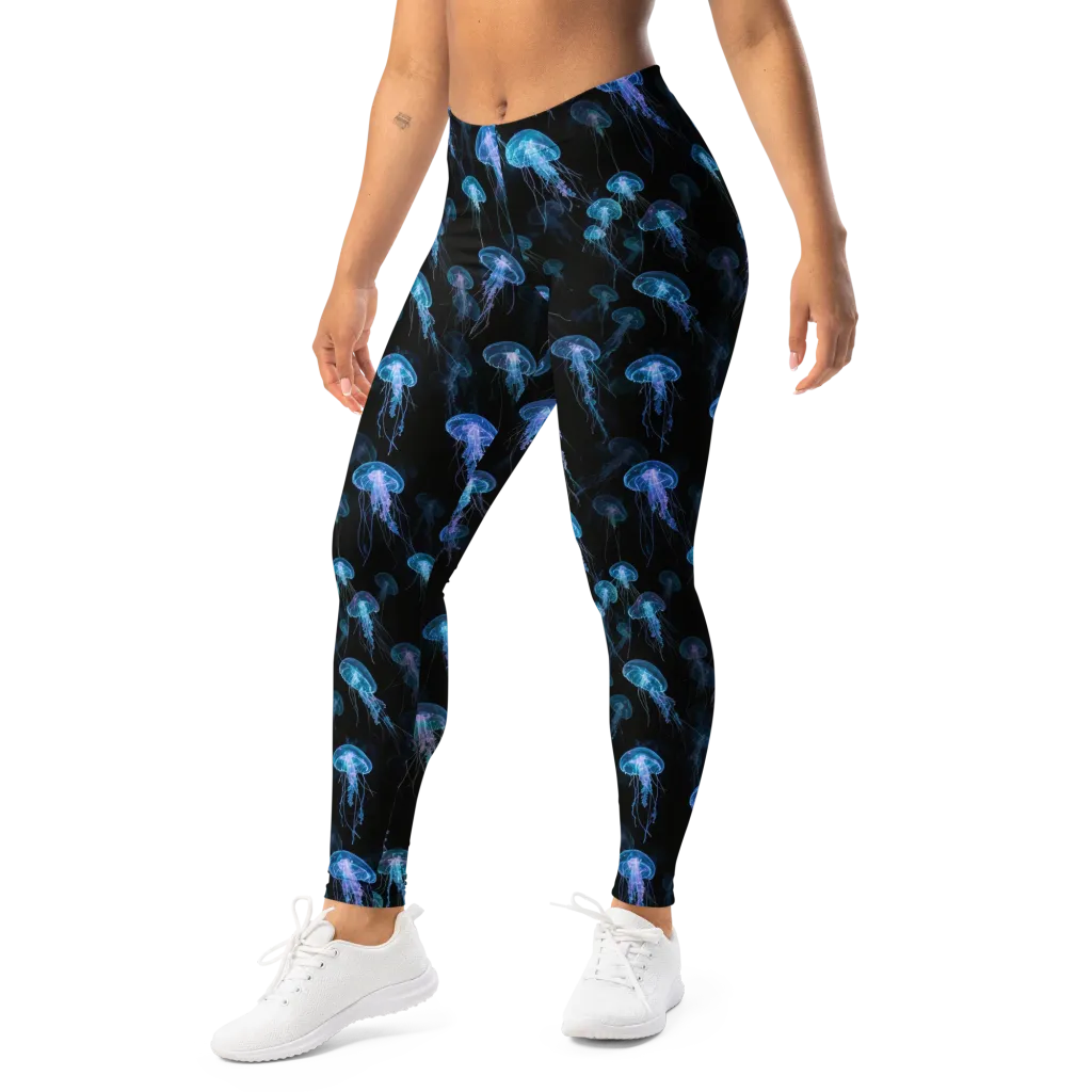 Deep Sea Reverie on Leggings — Left Front