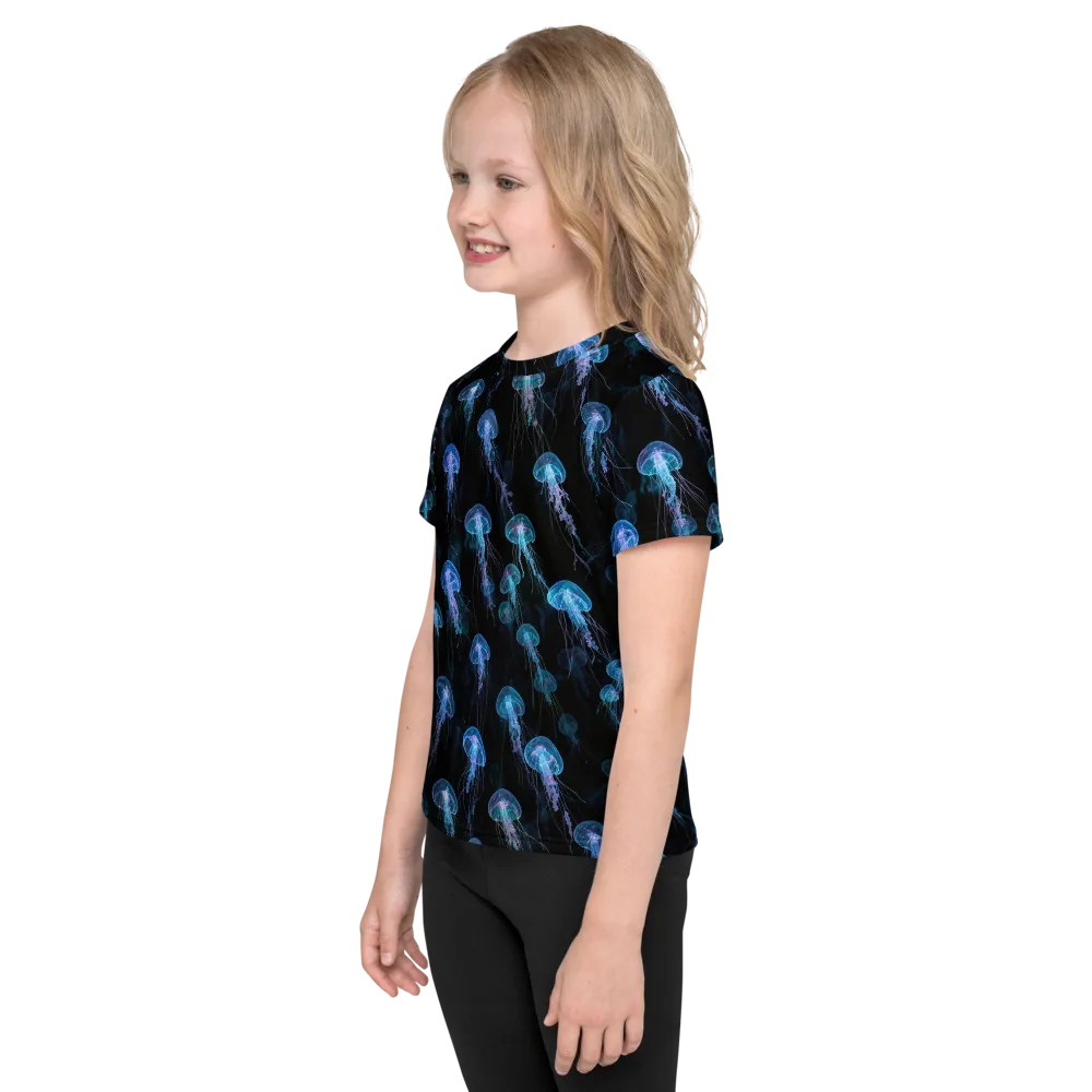 Deep Sea Reverie on Kids Crew Neck T-Shirt — Left