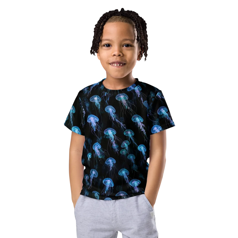 Deep Sea Reverie on Kids Crew Neck T-Shirt — Front