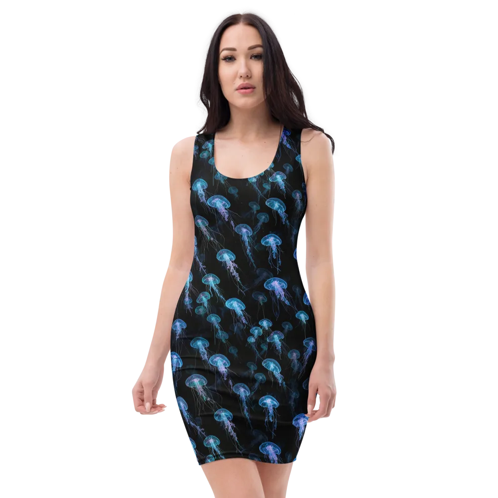 Deep Sea Reverie on Bodycon Dress — Front
