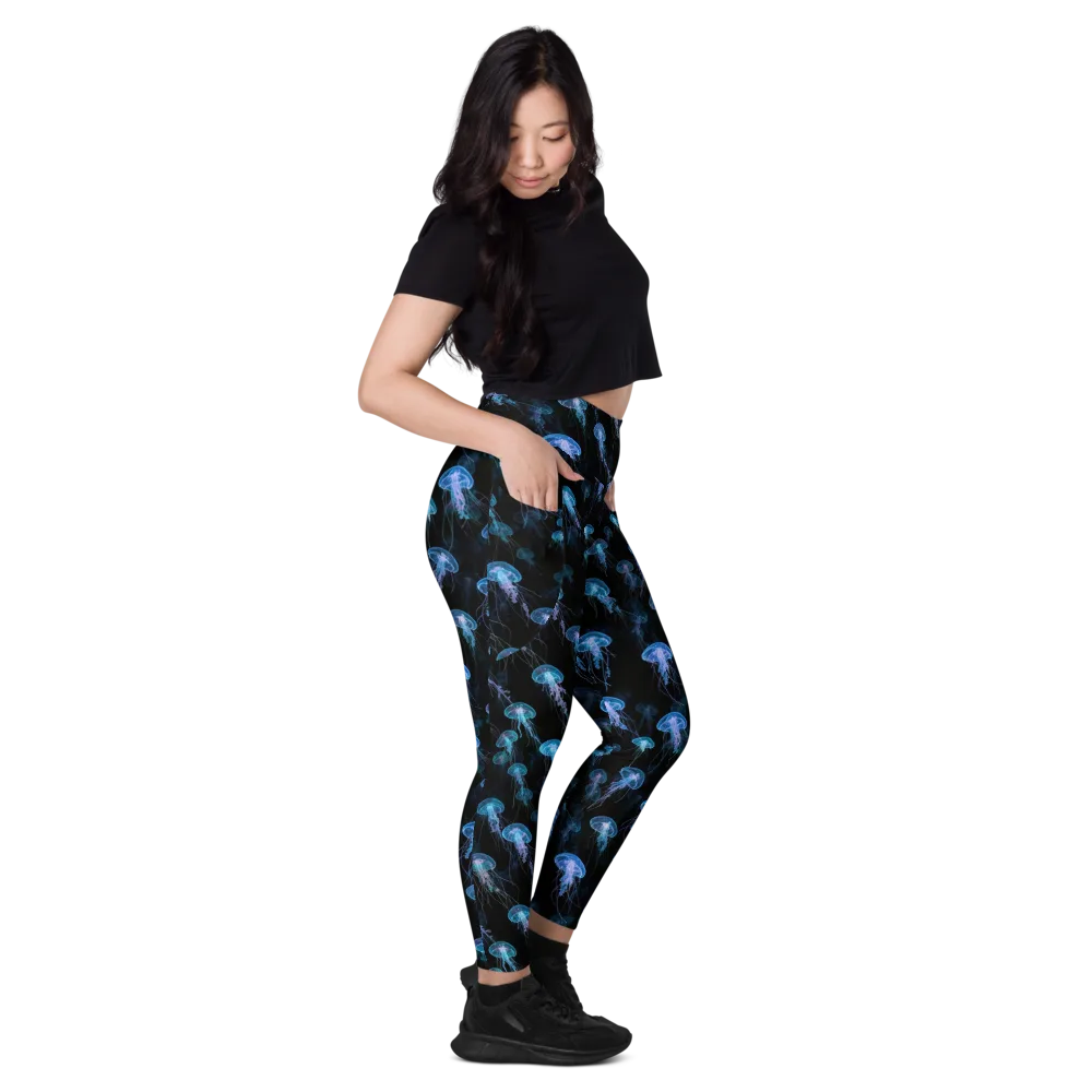 Deep Sea Reverie on Leggings with Pockets — Right