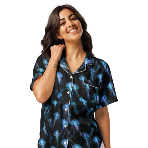 Deep Sea Reverie on a Women's Short Sleeve Pajama Top