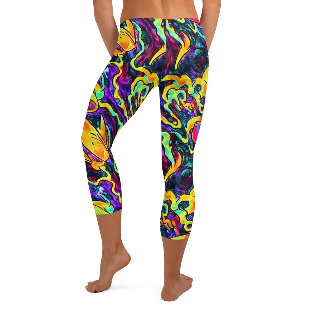 Spectrum After Dark on Capri Leggings — Back