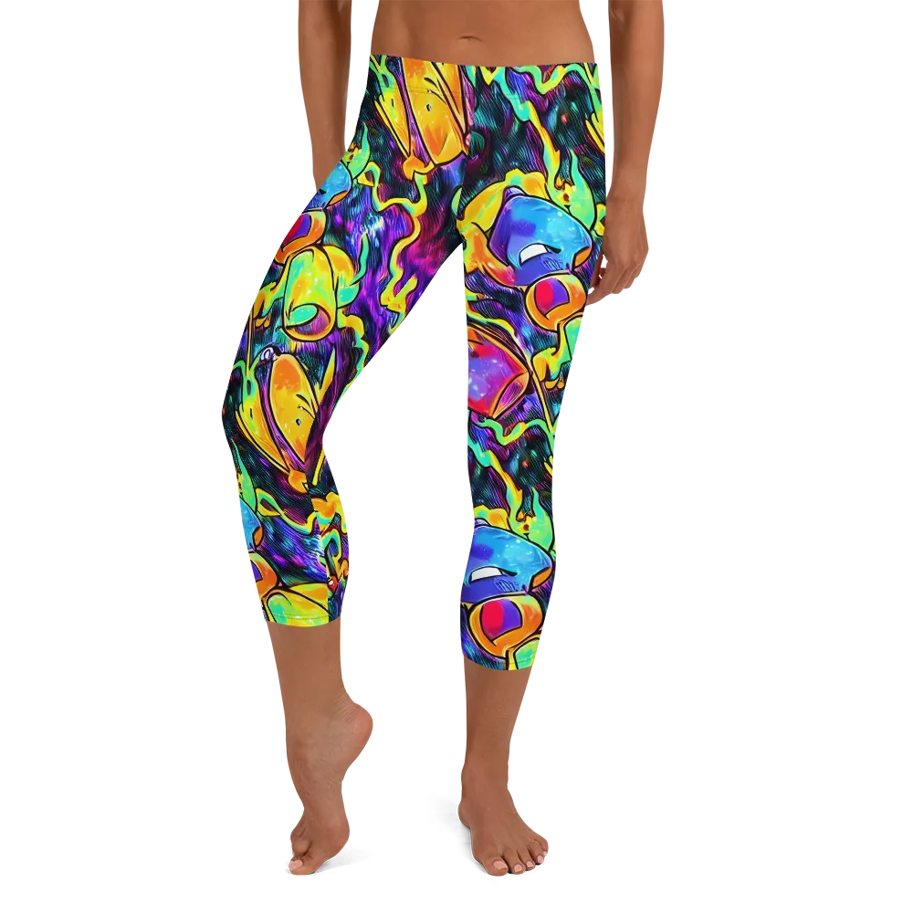 Spectrum After Dark on Capri Leggings — Front