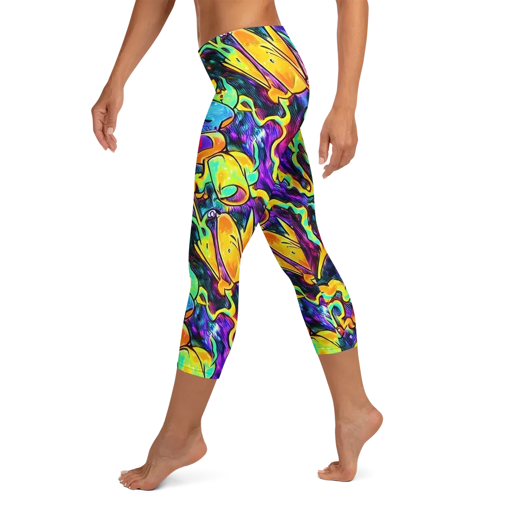 Spectrum After Dark on Capri Leggings — Left
