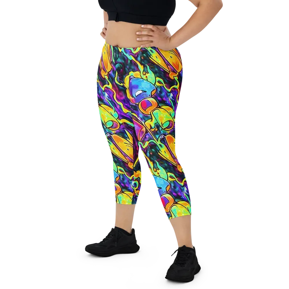 Spectrum After Dark on Capri Leggings — Front