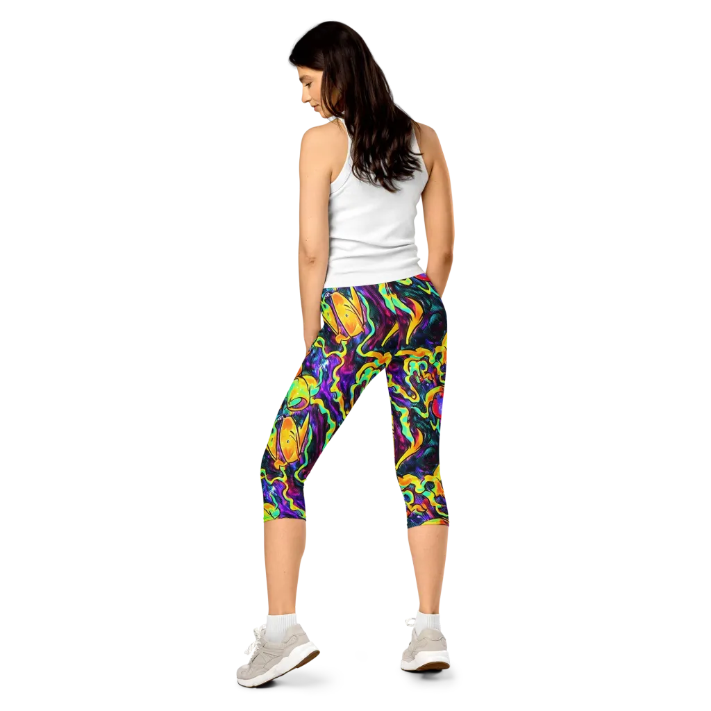 Spectrum After Dark on Capri Leggings — Back