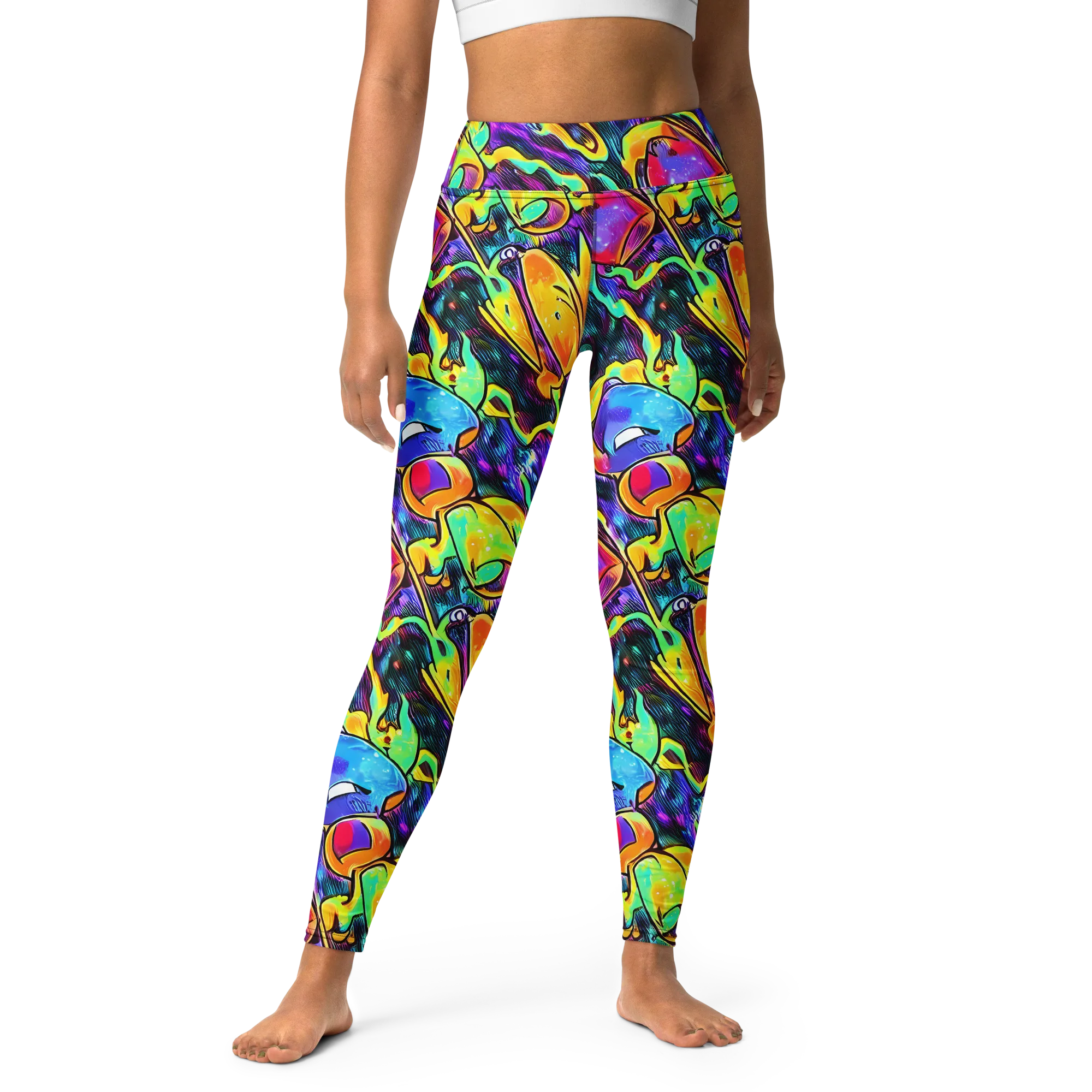 Spectrum After Dark on Yoga Leggings — Front