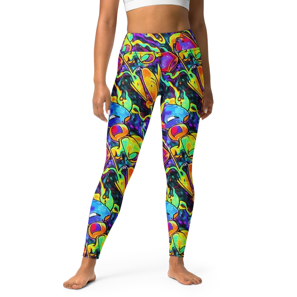 Spectrum After Dark on Yoga Leggings — Front