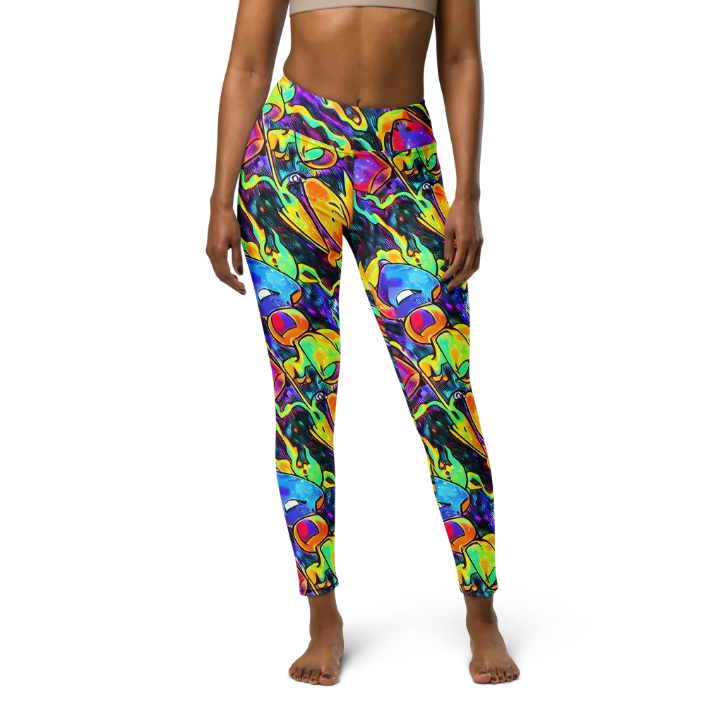 Spectrum After Dark on Yoga Leggings — Front
