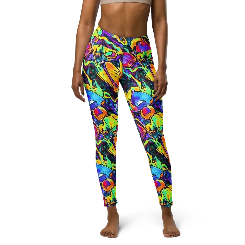 Spectrum After Dark on Yoga Leggings — Front