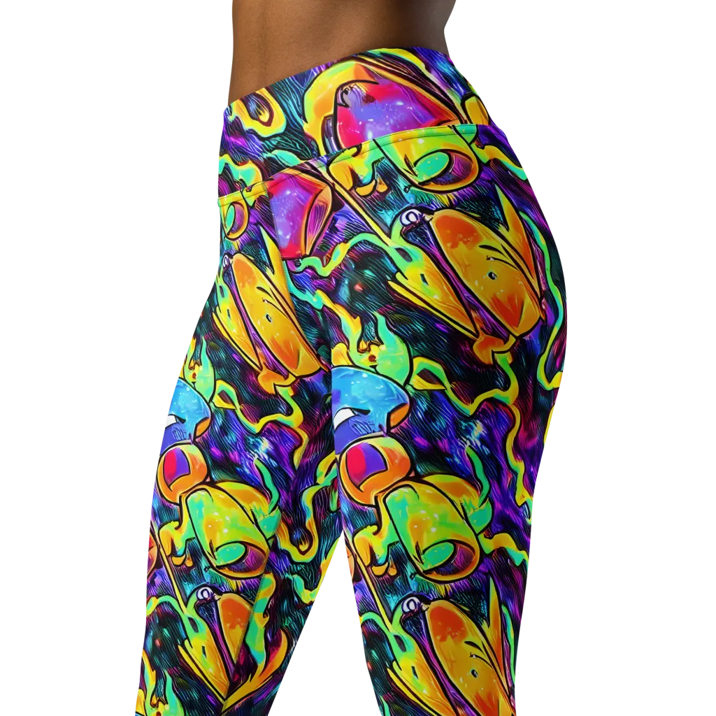 Spectrum After Dark on Yoga Leggings — Left Front