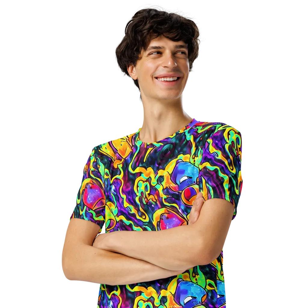 Spectrum After Dark on Men's Crew Neck T-Shirt — Left Front