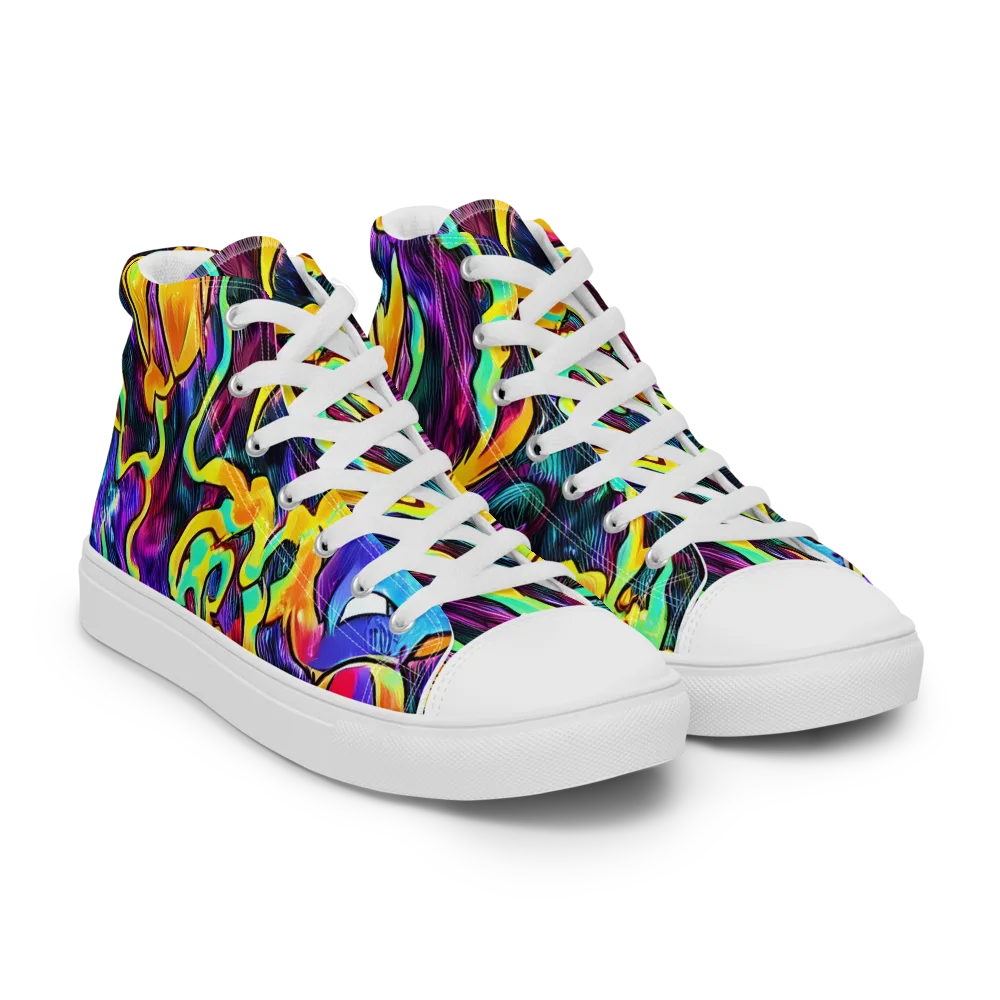 Spectrum After Dark on Men's High Top Canvas Shoes — Right Front
