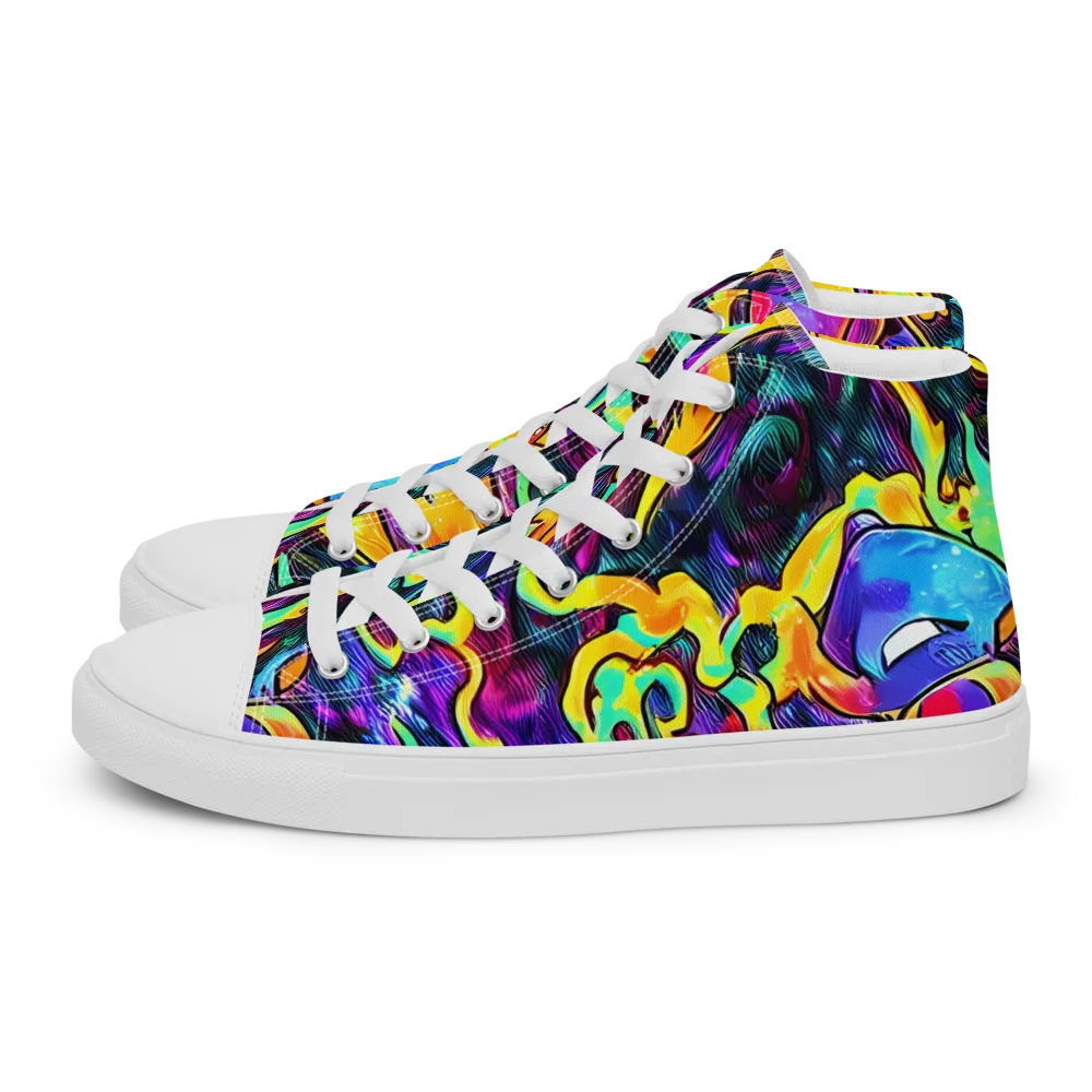 Spectrum After Dark on Men's High Top Canvas Shoes — Left