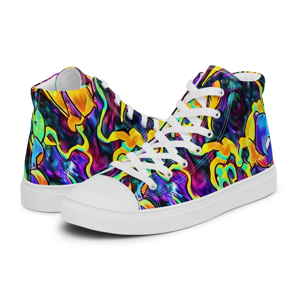 Spectrum After Dark on Men's High Top Canvas Shoes — Left