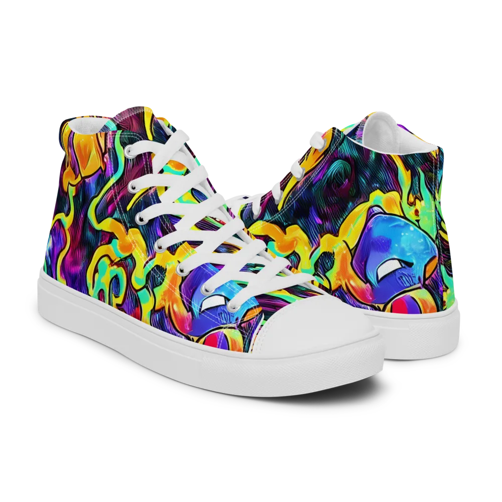 Spectrum After Dark on Men's High Top Canvas Shoes — Right