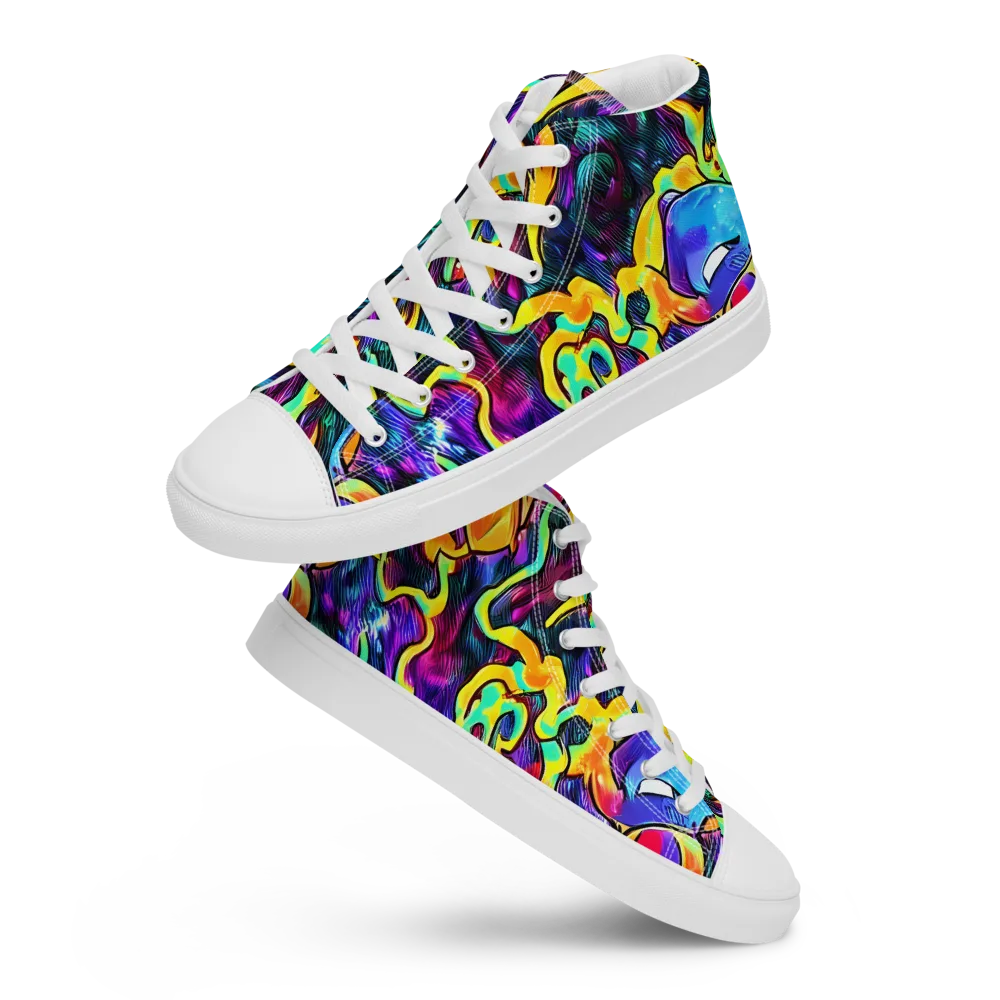 Spectrum After Dark on Men's High Top Canvas Shoes — Front
