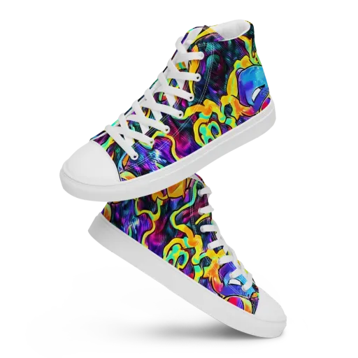 Spectrum After Dark on a Men's High Top Canvas Shoes