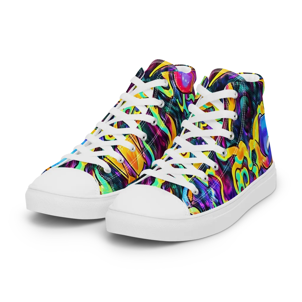 Spectrum After Dark on Women's High Top Canvas Shoes — Left Front