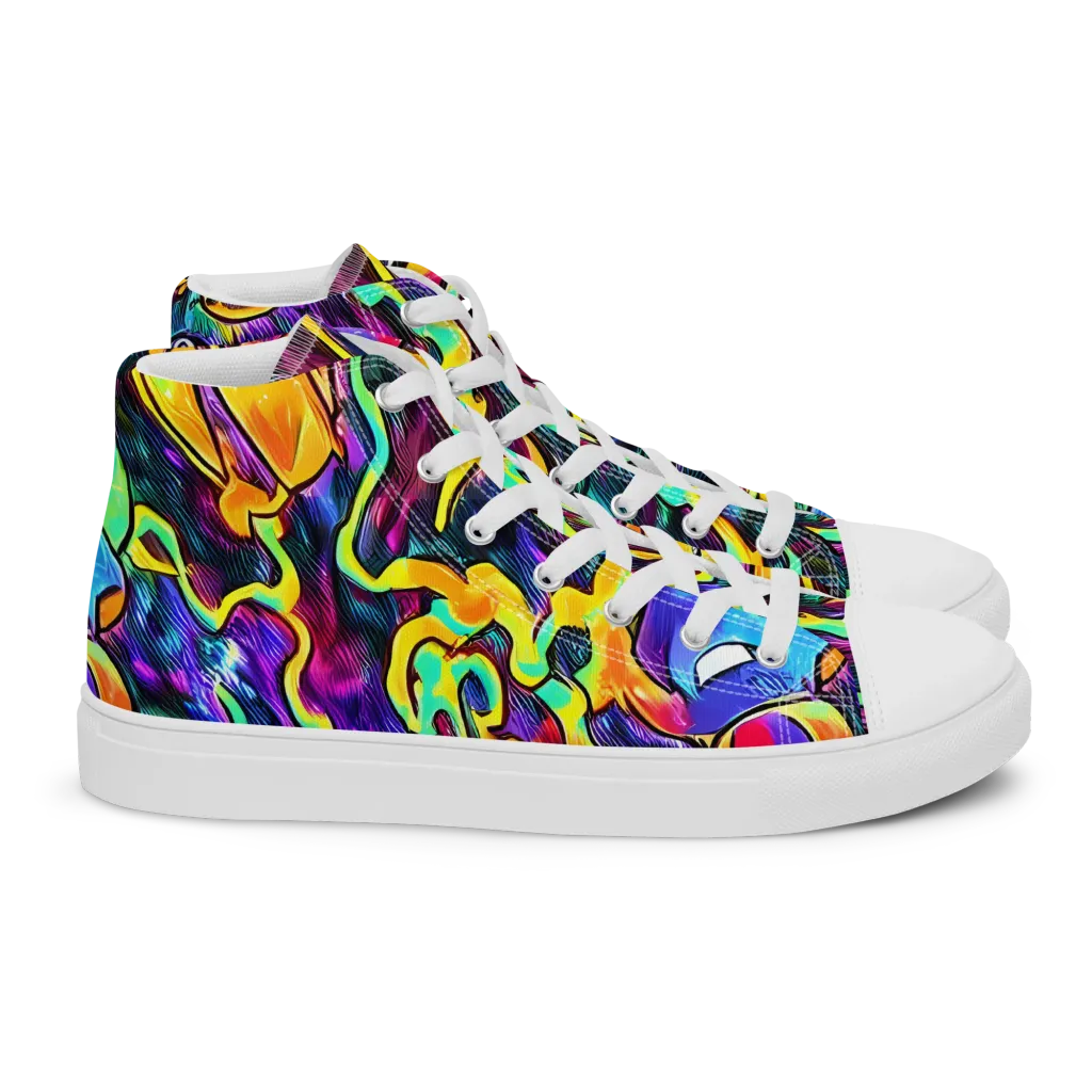 Spectrum After Dark on Women's High Top Canvas Shoes — Right