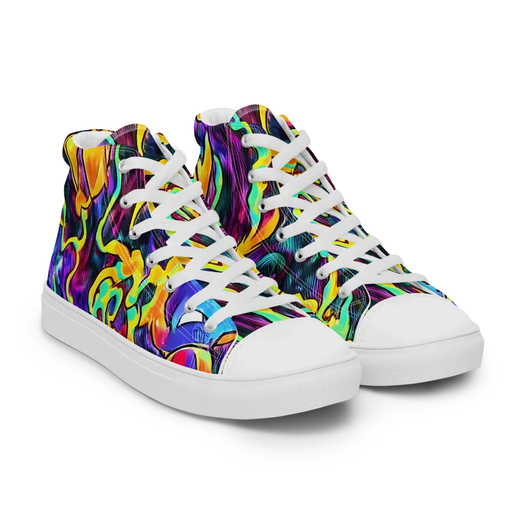 Spectrum After Dark on Women's High Top Canvas Shoes — Right Front