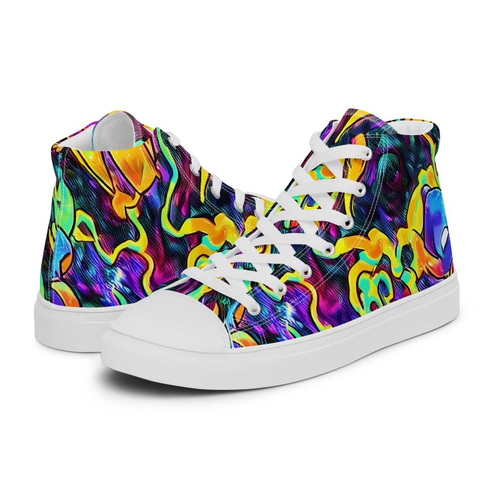 Spectrum After Dark on Women's High Top Canvas Shoes — Left