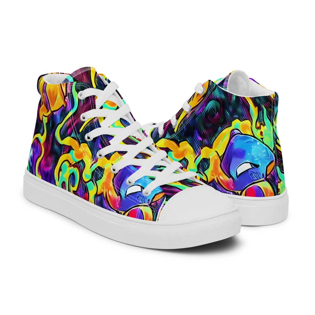 Spectrum After Dark on Women's High Top Canvas Shoes — Right