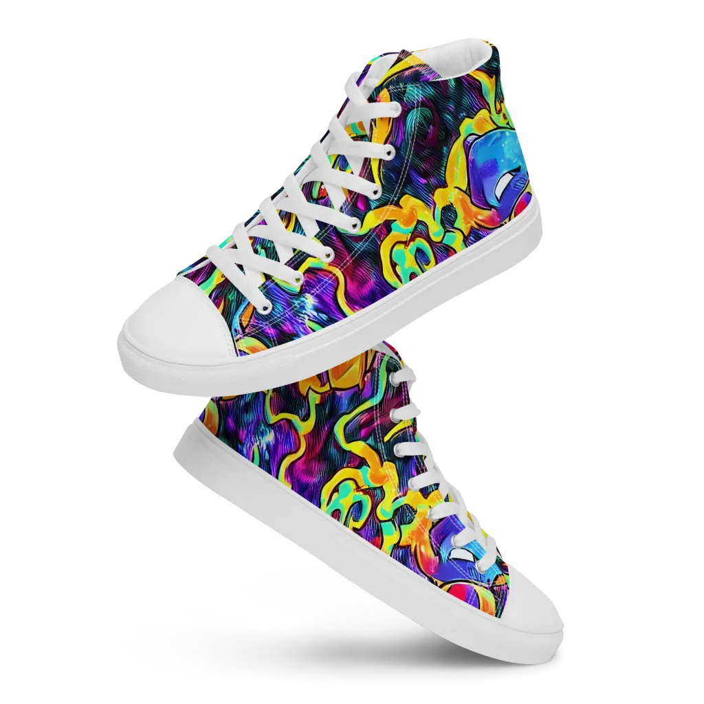 Spectrum After Dark on Women's High Top Canvas Shoes — Front