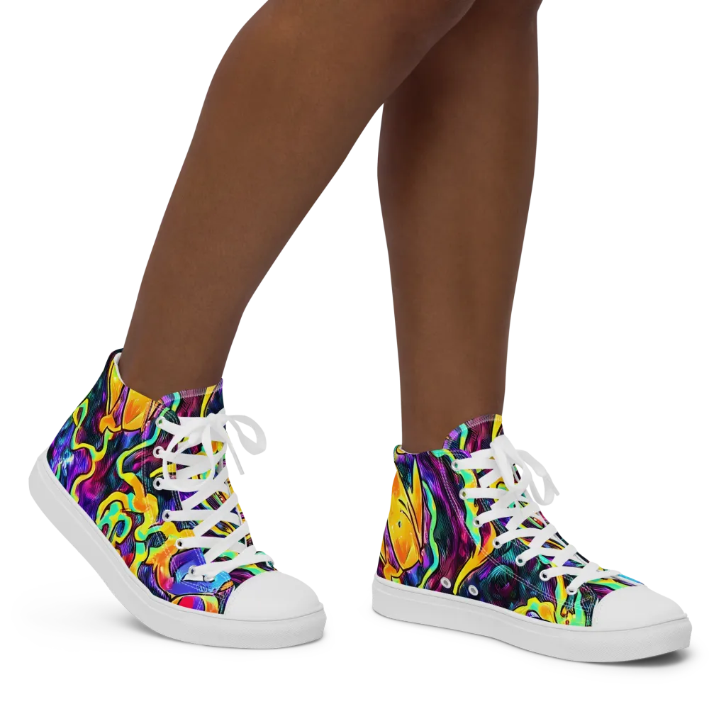 Spectrum After Dark on Women's High Top Canvas Shoes — Right