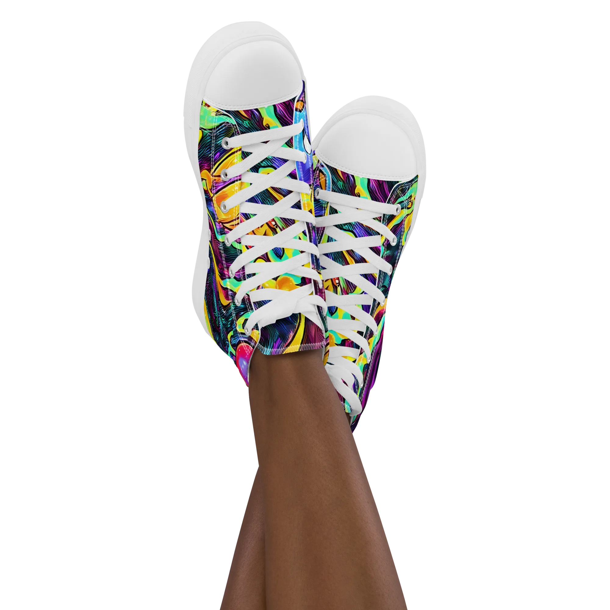 Spectrum After Dark on Women's High Top Canvas Shoes — Front