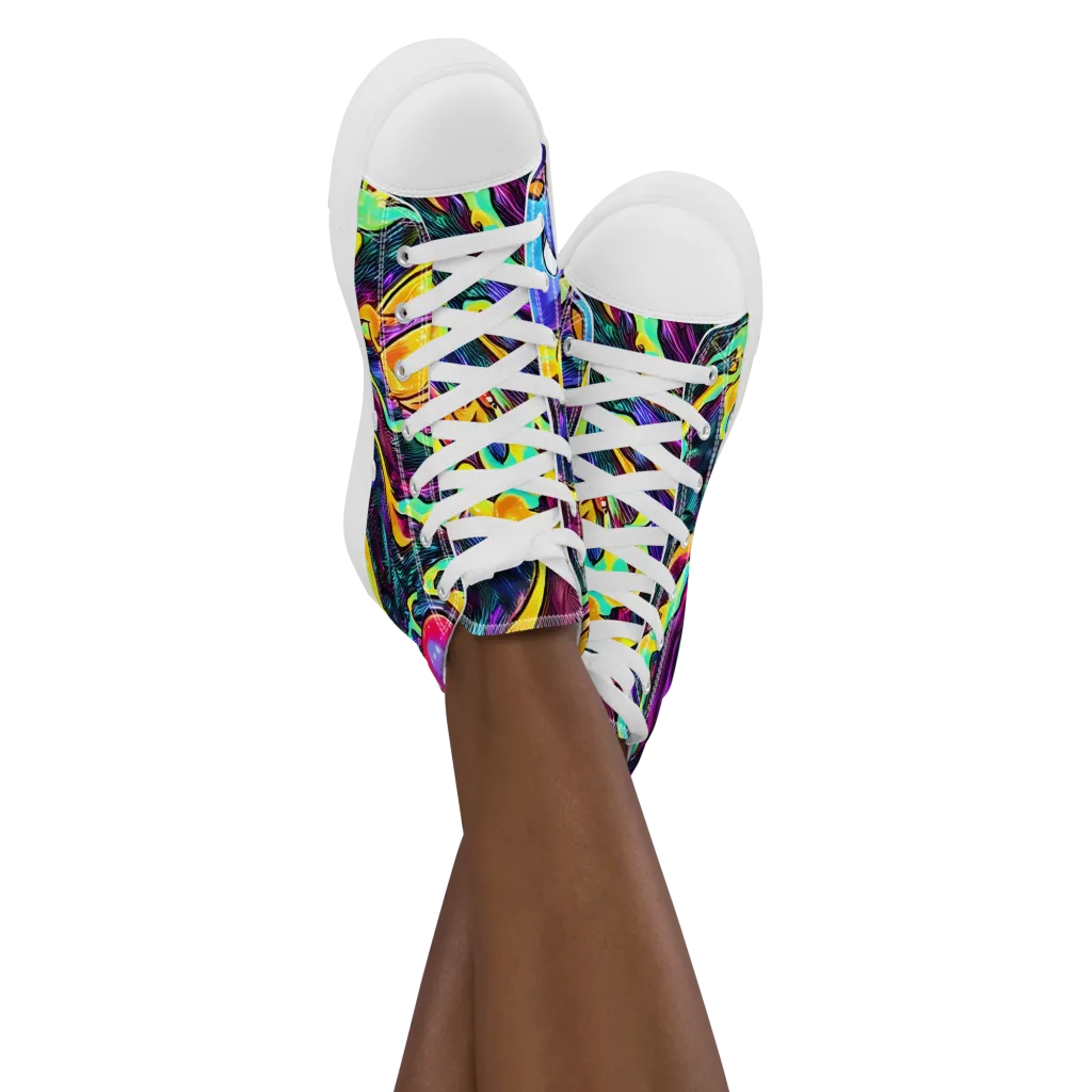 Spectrum After Dark on Women's High Top Canvas Shoes — Front
