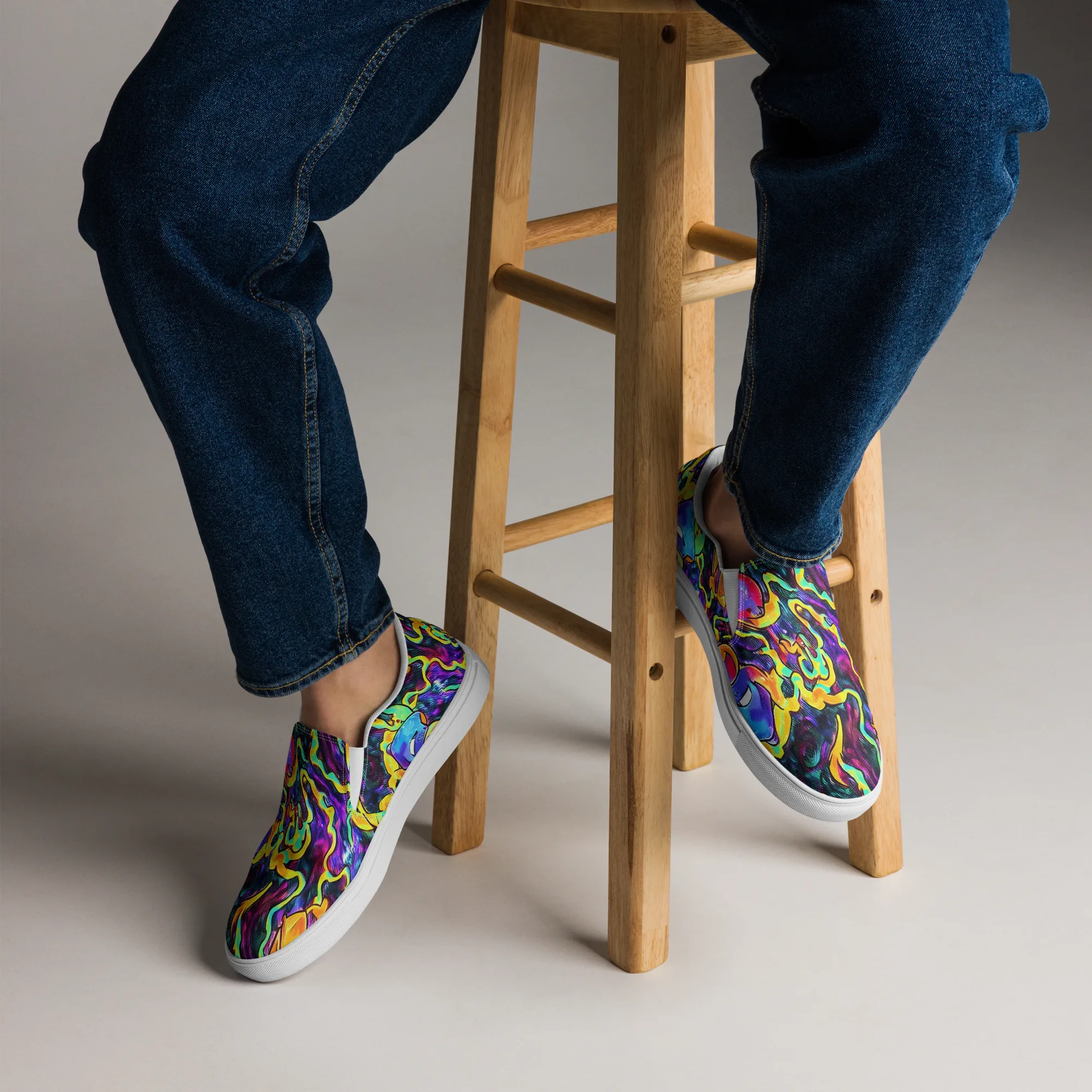 Spectrum After Dark on Men's Slip-On Canvas Shoes — Front