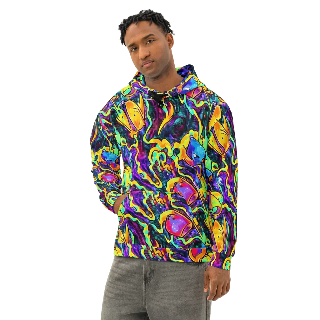 Spectrum After Dark on Cotton Hoodie — Left Front