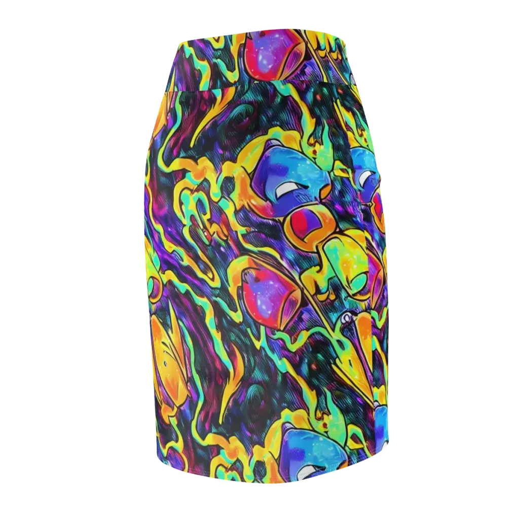 Spectrum After Dark on Pencil Skirt — Back Side