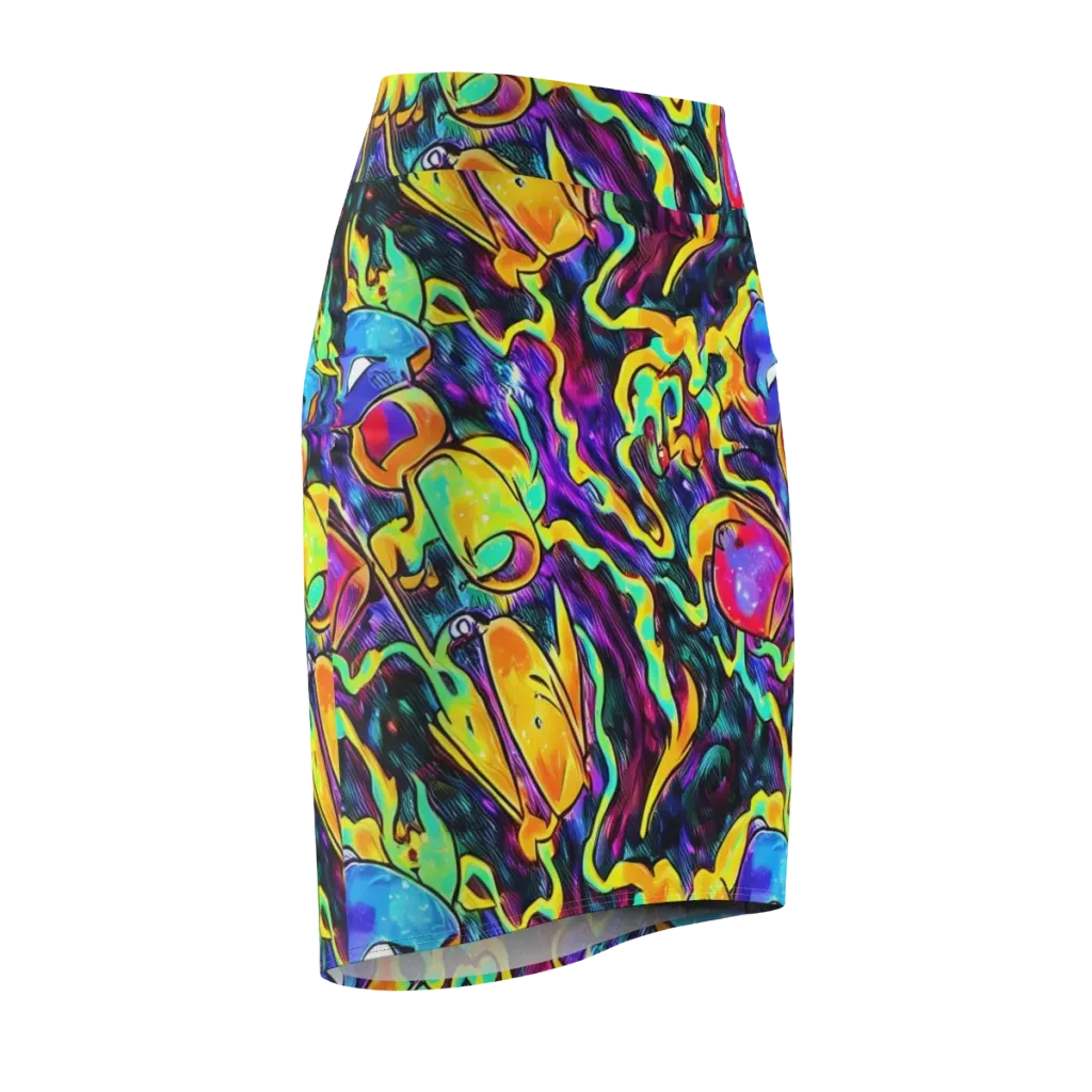 Spectrum After Dark on Pencil Skirt — Front Side