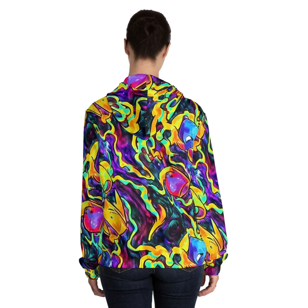 Spectrum After Dark on Women's Full-Zip Hoodie — Back On Person
