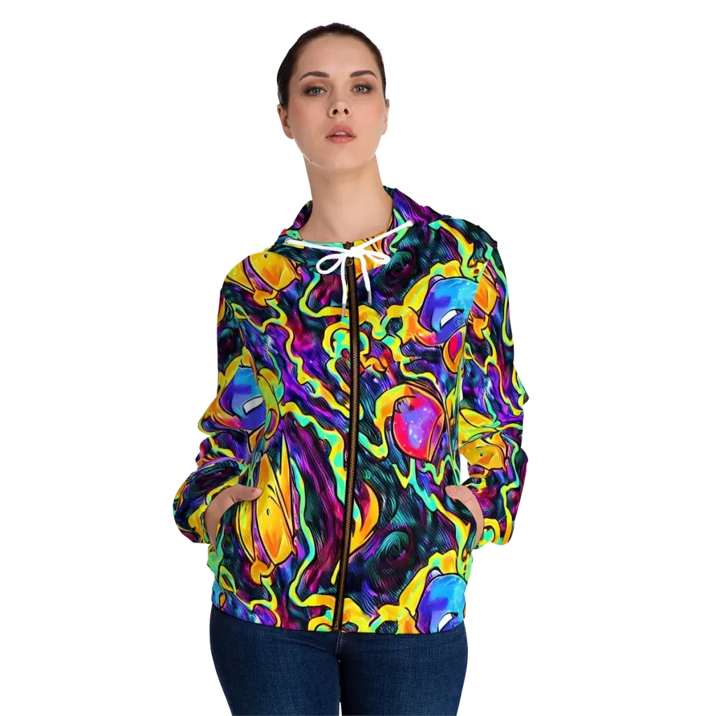 Spectrum After Dark on Women's Full-Zip Hoodie — Front On Person