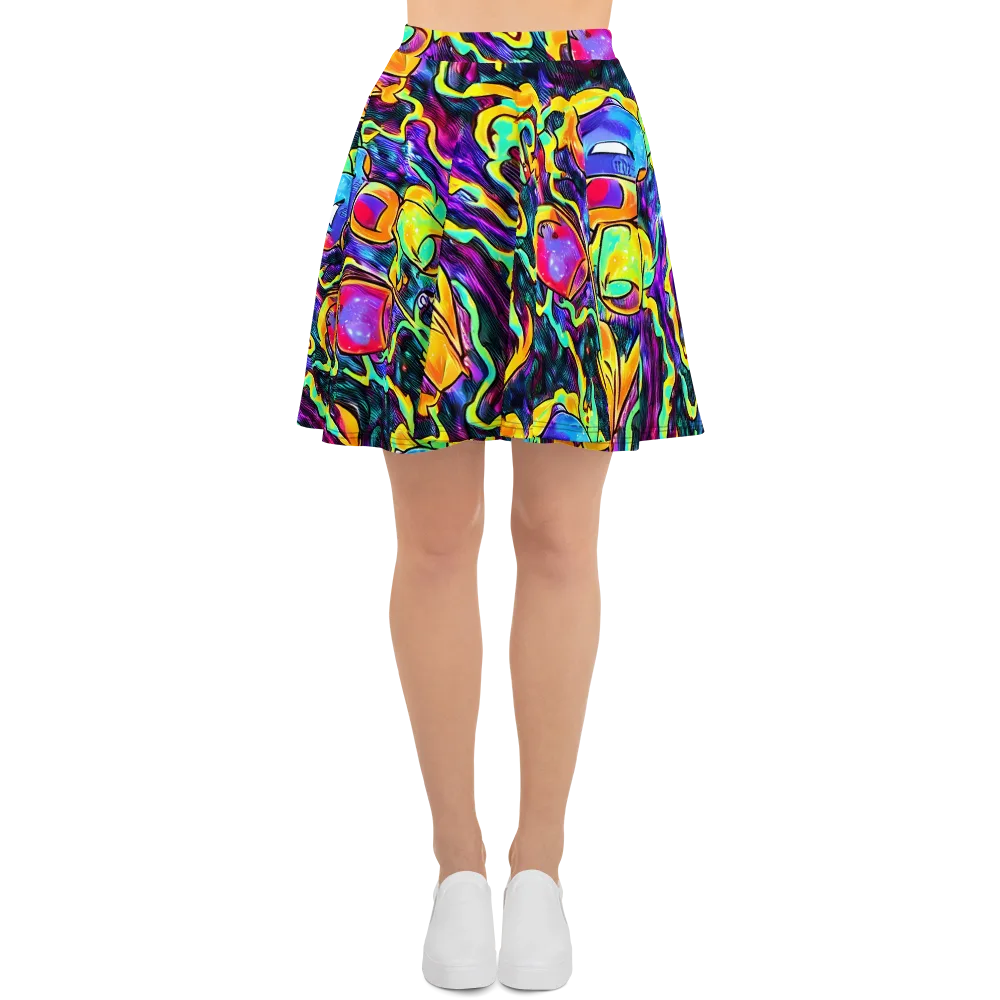 Spectrum After Dark on Skater Skirt — Front