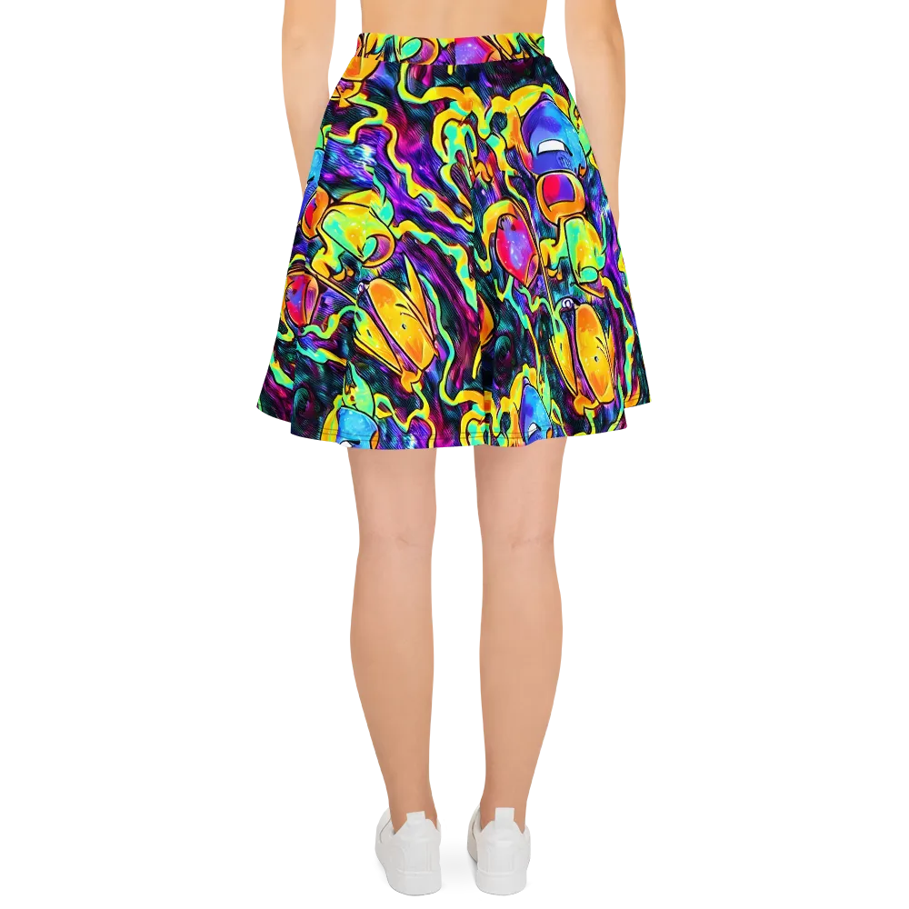 Spectrum After Dark on Skater Skirt — Back