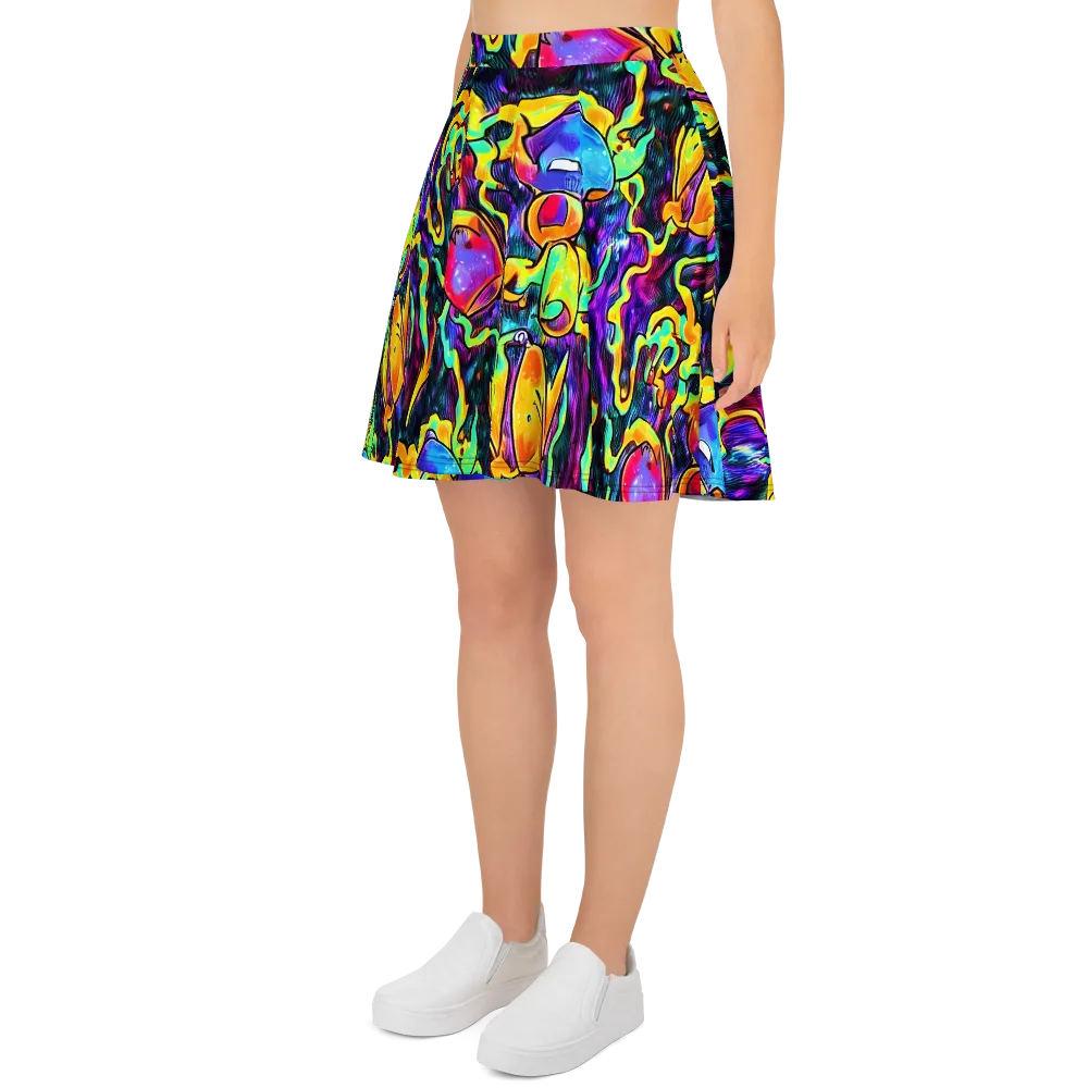 Spectrum After Dark on Skater Skirt — Left
